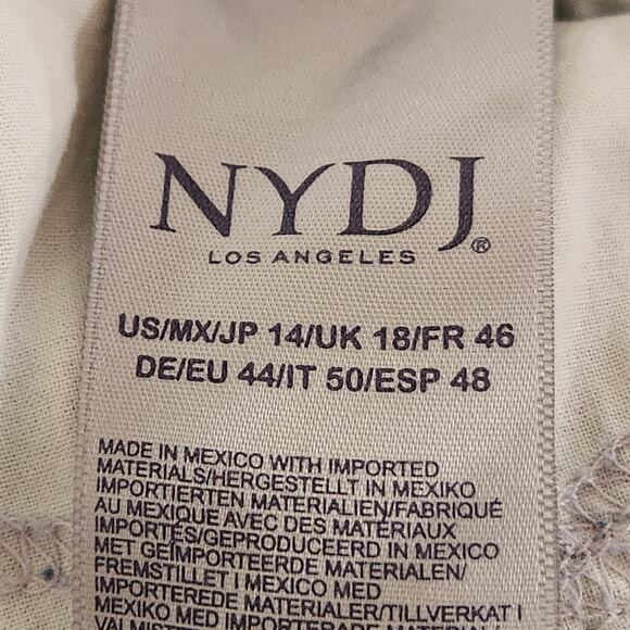 NYDJ Dayla Blue Light Wash High-Rise Wide Cuff Capri Denim Jeans Women's Size 14 - Picture 13 of 15